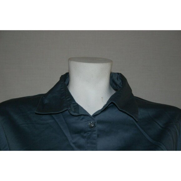 Banana Republic Stretch Women's Blouse Gray Size M Long Sleeves Buttons Cuffs - Picture 3 of 7